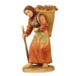 Woman with firewood - Karl Kuolt nativity Linden wood